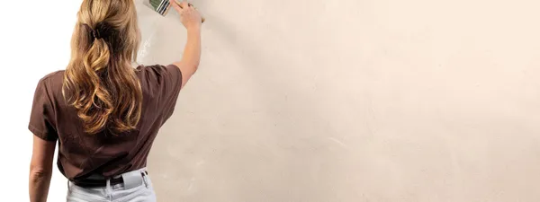 Structuurverf 205 Creme aanbrengen