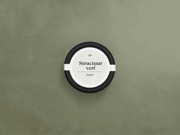 Structuurverf 634 Olive kleurtester