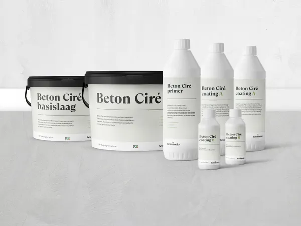 Beton Cire 21 Witgrijs badkamerpakket vloer